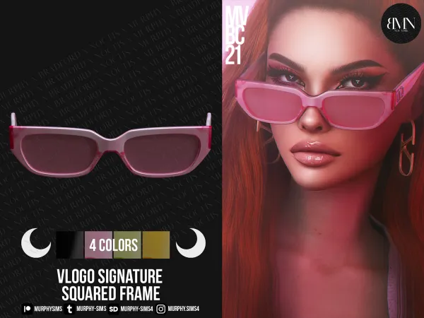 Alpha VLogo Signature Squared Acetate Frame - The Sims 4 Custom Content