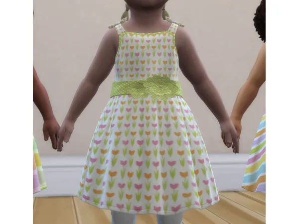 Maxis Match Toddler Girl Spring Dresses 7 versions to choose from Wedding Stories Recolor by porkypine - The Sims 4 Custom Content