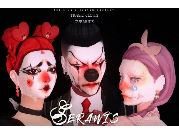 Alpha Aesthetic Overhaul Tragic Clown Override by serawis - The Sims 4 Custom Content