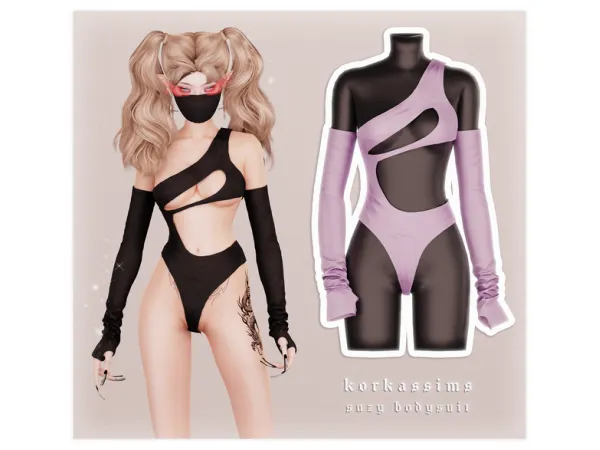 Alpha Suzy bodysuit by simsfinds - The Sims 4 Custom Content