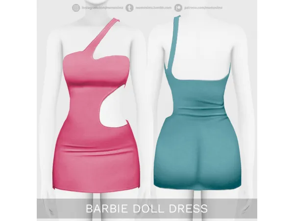 Alpha Barbie Doll Dress by momo - The Sims 4 Custom Content