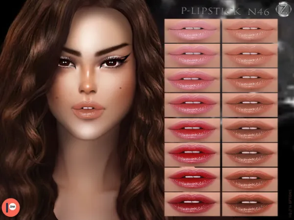 Alpha P Lipstick N46 APR9 by zenx - The Sims 4 Custom Content