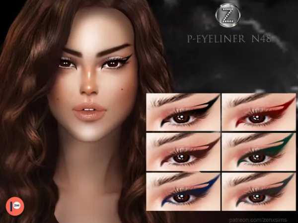 Alpha P Eyeliner N48 APR11 by zenx - The Sims 4 Custom Content