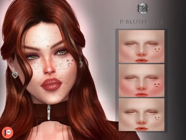Alpha P BLUSH N43 APR6 by ZENX - The Sims 4 Custom Content