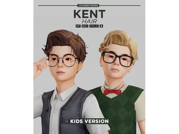 Maxis Match Kent Hair (Kid Ver) by JohnnySims - The Sims 4 Custom Content