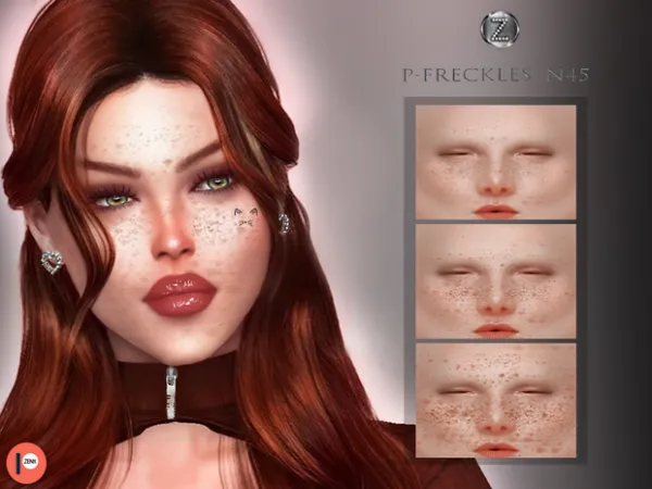 Alpha P Freckles N45 APR8 by ZENX - The Sims 4 Custom Content