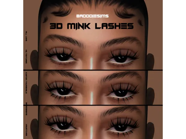 Alpha 3D MINK LASHES L2 by BADDDIESIMS - The Sims 4 Custom Content
