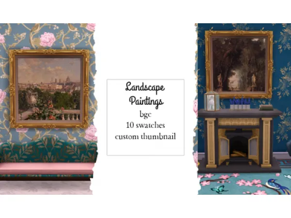 Mix landscape paintings Simmer by NekoChan - The Sims 4 Custom Content