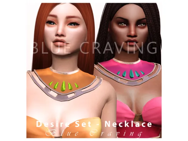 Alpha Blue Craving Desire Necklace by bluecraving - The Sims 4 Custom Content