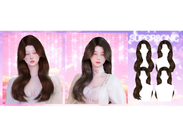 Alpha SUPERSONIC HAIRSTYLE DL by GreenteaHoney - The Sims 4 Custom Content