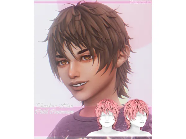 Maxis Match Theodore Hair [Child Conversion] by simomo - The Sims 4 Custom Content