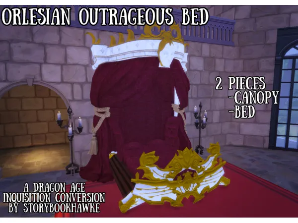 Maxis Match Orlesian Outrageous Bed - The Sims 4 Custom Content
