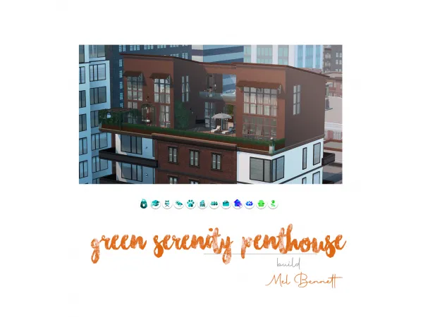 Maxis Match Green Serenity Penthouse - The Sims 4 Custom Content