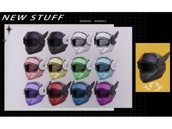 Alpha [ZAO] Motorcycle Helmet - The Sims 4 Custom Content
