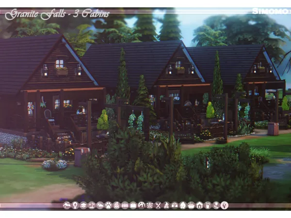 Maxis Match Granite Falls 3 Cabins - The Sims 4 Custom Content