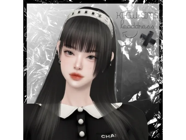 Alpha [KIKIW]Cool handsome belt headband - The Sims 4 Custom Content