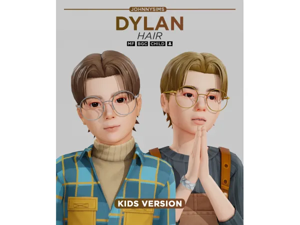 Maxis Match Dylan Hair (Kids Ver) by JohnnySims - The Sims 4 Custom Content
