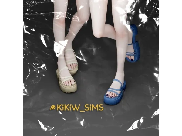 Alpha [KIKIW] A pair of simple beach shoes - The Sims 4 Custom Content