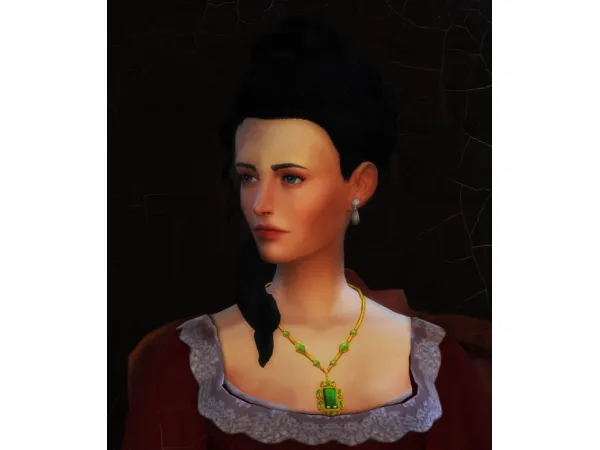 Maxis Match Lady with Emerald Necklace by Javi Trulove - The Sims 4 Custom Content