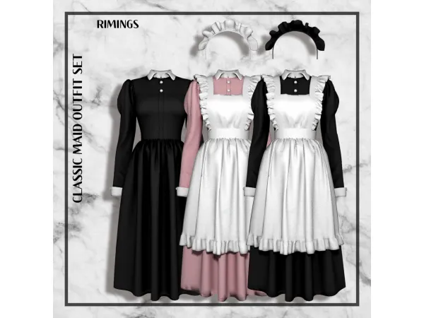 [RIMINGS] Classic Maid Outfit Set