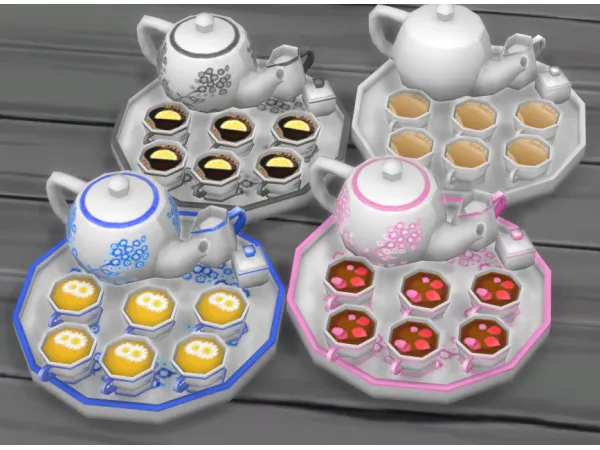 Maxis Match Chinoiserie Tea Set - The Sims 4 Custom Content