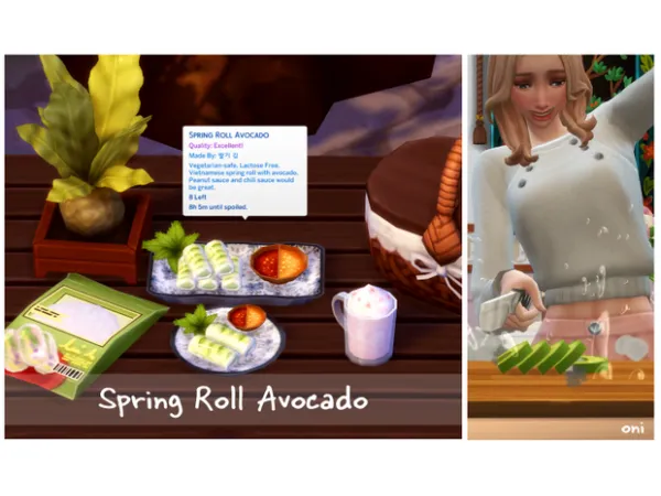 Maxis Match April 2022 Recipe_Spring Roll Avocado by ONI - The Sims 4 Custom Content