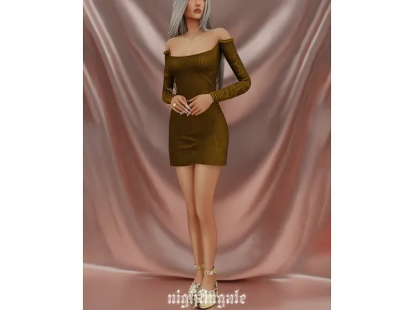 Alpha Nicki Dress by Nightingale Sims - The Sims 4 Custom Content