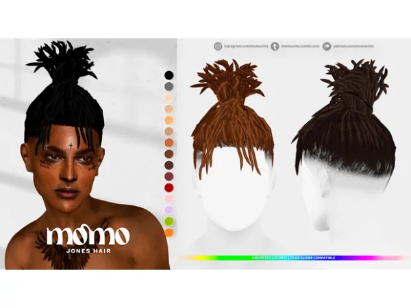 Alpha jones hair by momo - The Sims 4 Custom Content