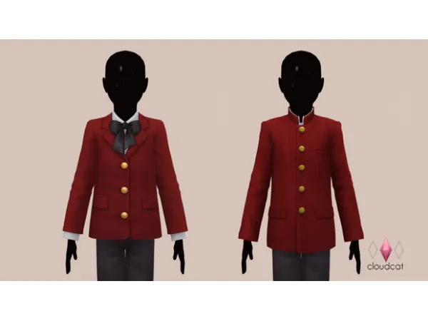 Maxis Match School Uniform Jackets CU by cloudcat - The Sims 4 Custom Content