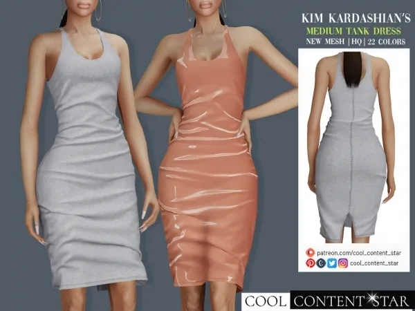 Alpha Kim Kardashian 2in1 Tank Dress cool_content_star - The Sims 4 Custom Content