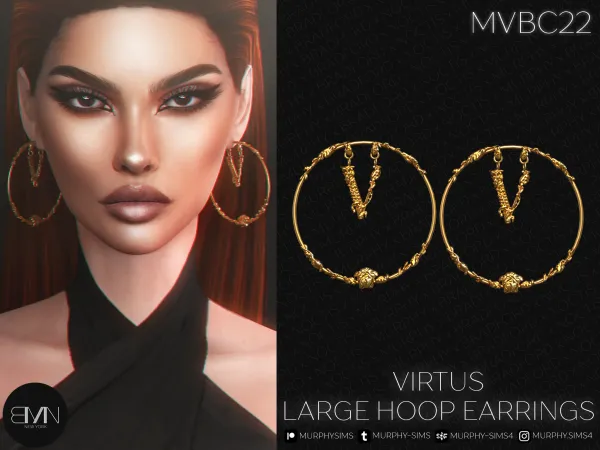 Alpha Virtus Large Hoop Earrings - The Sims 4 Custom Content