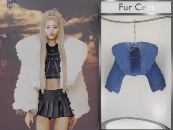 Alpha Fur coat acc by polygoncouture - The Sims 4 Custom Content