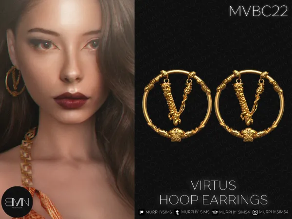 Alpha Virtus Hoop Earrings - The Sims 4 Custom Content