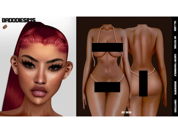 Alpha JIA SKIN PACK by BadddieSims - The Sims 4 Custom Content