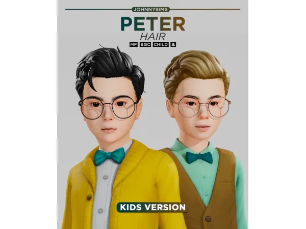 Maxis Match Peter Hair (Kids Ver) by JohnnySims - The Sims 4 Custom Content