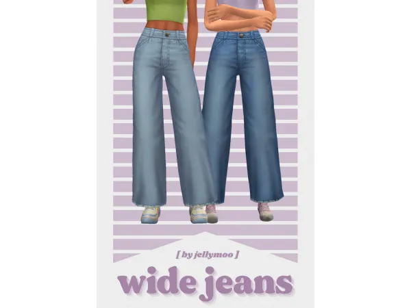 Maxis Match Wide Jeans by jellymoo - The Sims 4 Custom Content