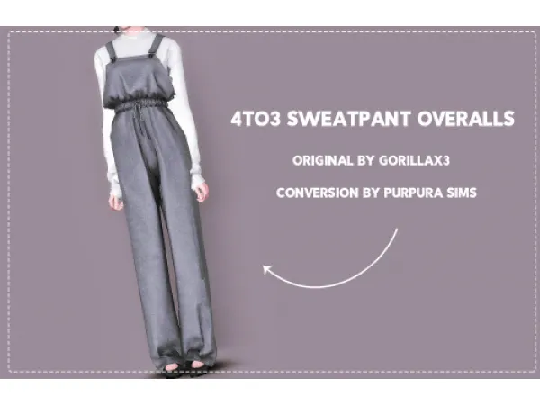 4to3 Sweatpant Overalls by Purpura Sims - The Sims 3 Custom Content
