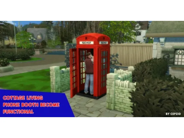 Maxis Match Cottage Living Phone Booth and Finchwick Buildings Become Functional - The Sims 4 Custom Content