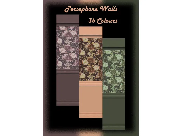 Maxis Match Persephone Walls 36 Colours by Simmiller - The Sims 4 Custom Content