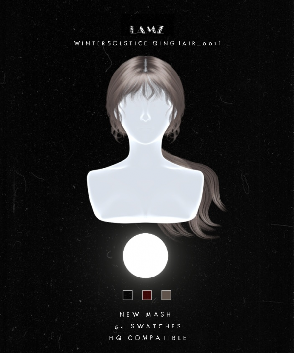Alpha LAMZ_WinterSolstice QingHair by simsfinds - The Sims 4 Custom Content