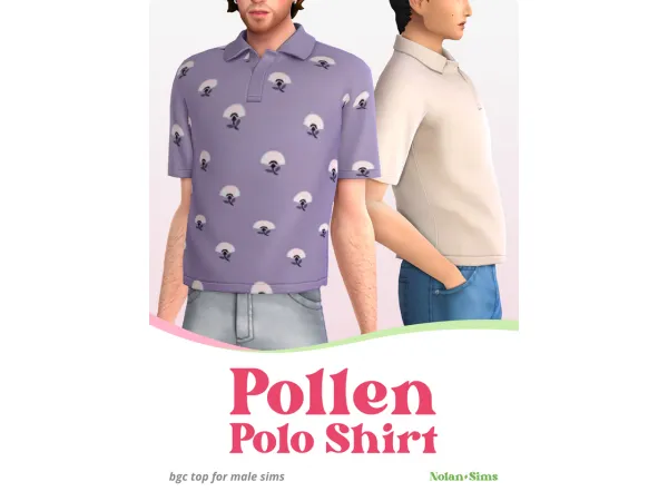 Maxis Match Pollen Polo Shirt Sims by Nolan - The Sims 4 Custom Content