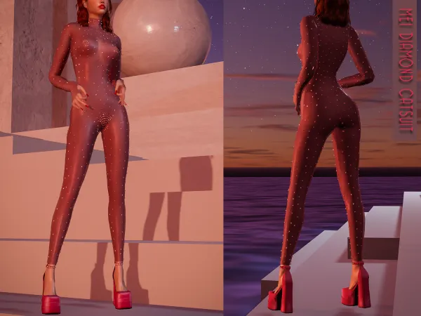 Alpha Mia Diamond Catsuit Brsims - The Sims 4 Custom Content