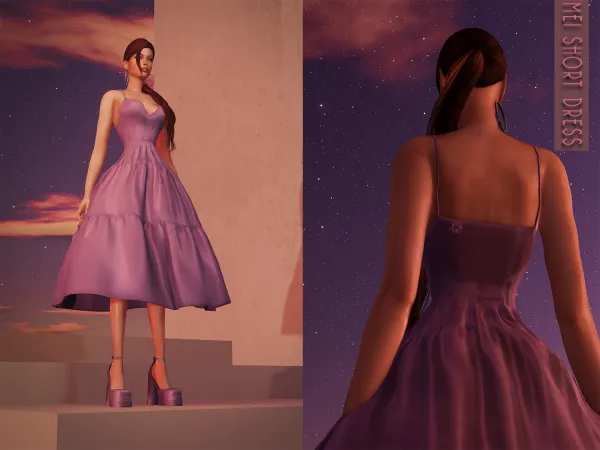 Alpha Mei Satin Short Dress - The Sims 4 Custom Content