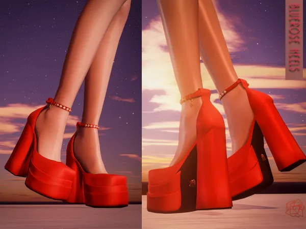 Alpha Bluerose Heels - The Sims 4 Custom Content