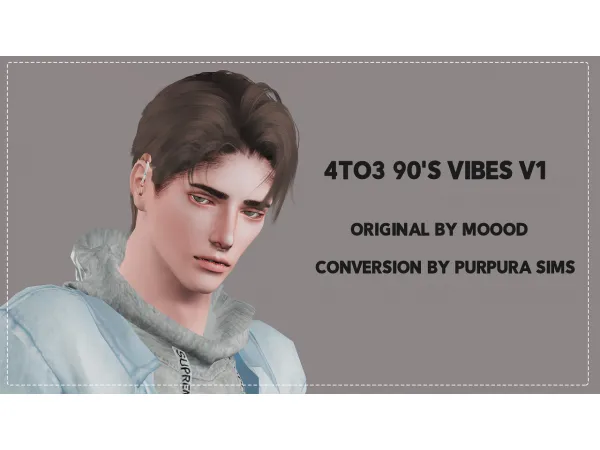 4to3 90s Vibes V1 Hair by Purpura Sims - The Sims 3 Custom Content