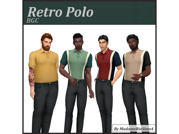 Maxis Match Retro Polo by MadameRia - The Sims 4 Custom Content