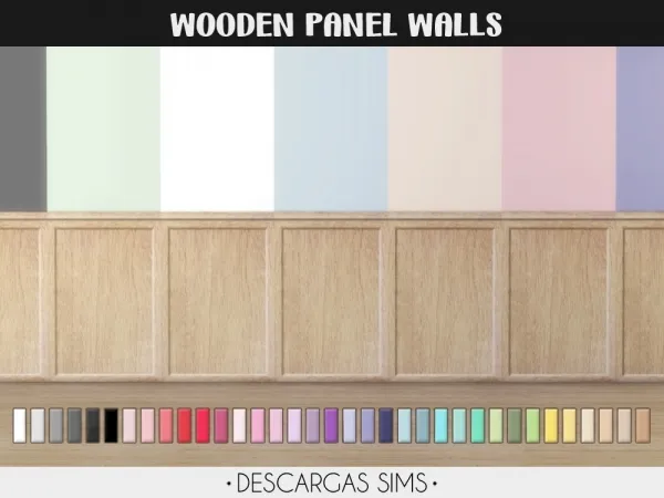 Mix Wooden Panel Walls - The Sims 4 Custom Content