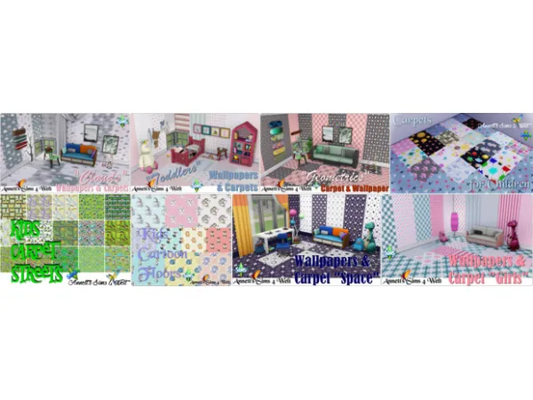 Maxis Match Re upload my Kids Wallpapers Floors by Annett's Sims 4 Welt ASW - The Sims 4 Custom Content