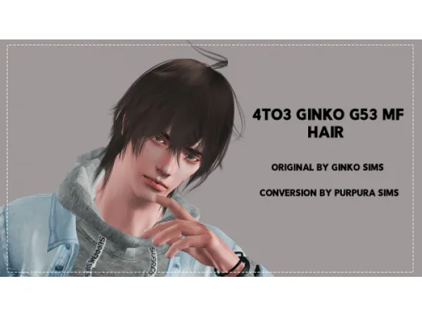 4to3 Ginko G53 MF Hair by Purpura Sims - The Sims 3 Custom Content