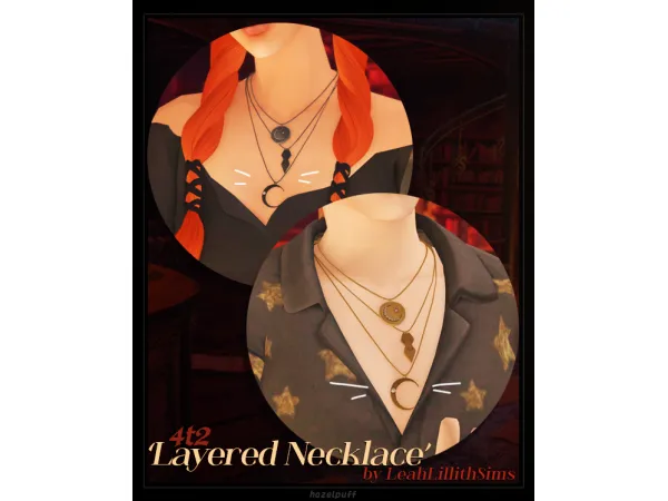 4t2 Layered Necklace by LeahLillith Sims - The Sims 2 Custom Content